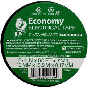 imageDuck Brand Economy Electrical Tape 34Inch by 60 Feet Single Roll Black 282289Black Auto