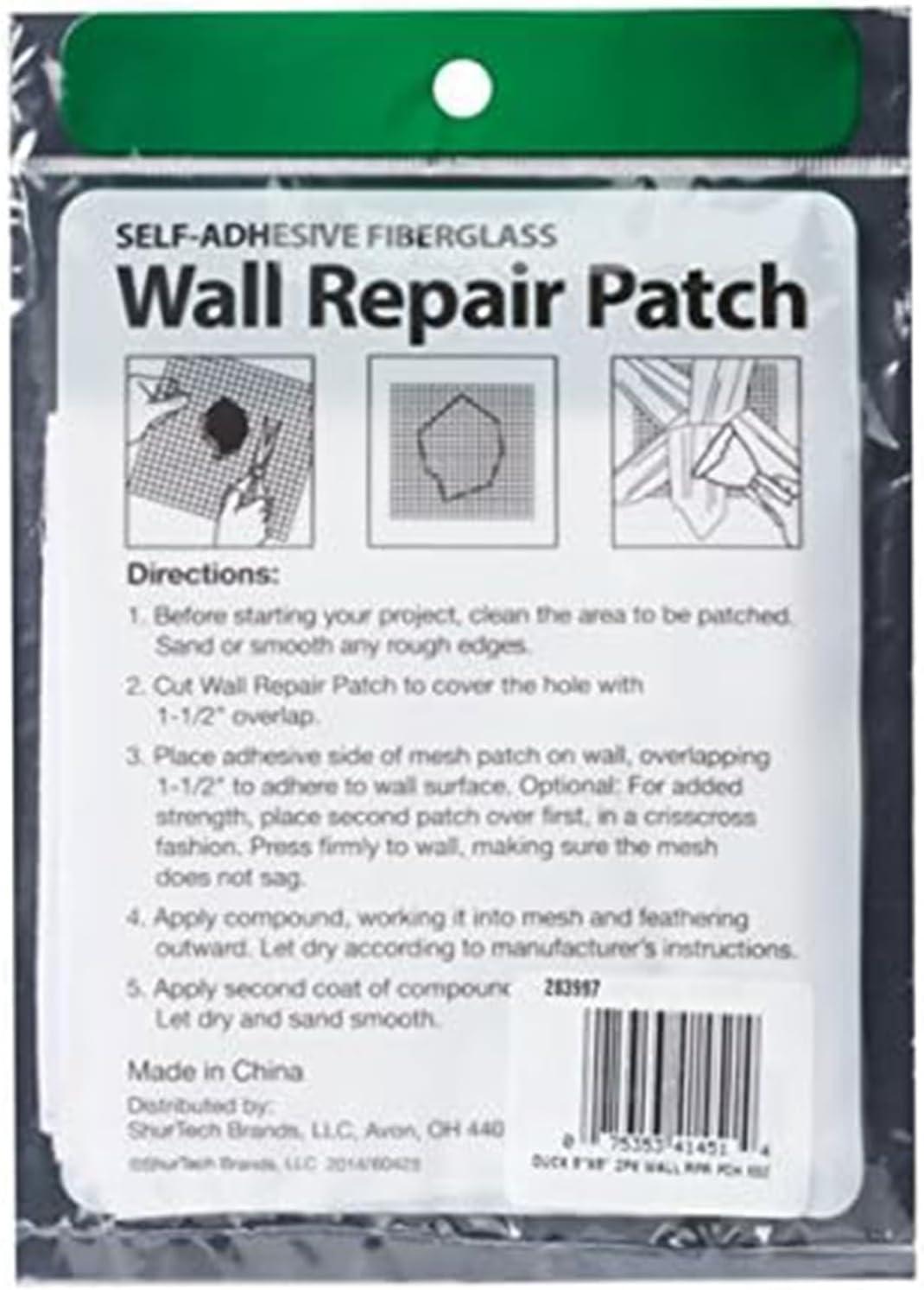 imageDuck Brand Fiberglass Wall Repair Patch White 8 Inches x 8 Inches 2 Pack 283997