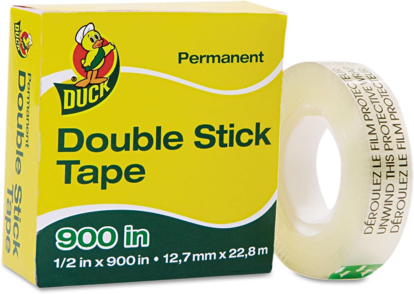 imageDuck Brand Permanent Double Stick Tape Refill Roll 12Inch x 900 Inches Clear Single Roll 1081698Clear