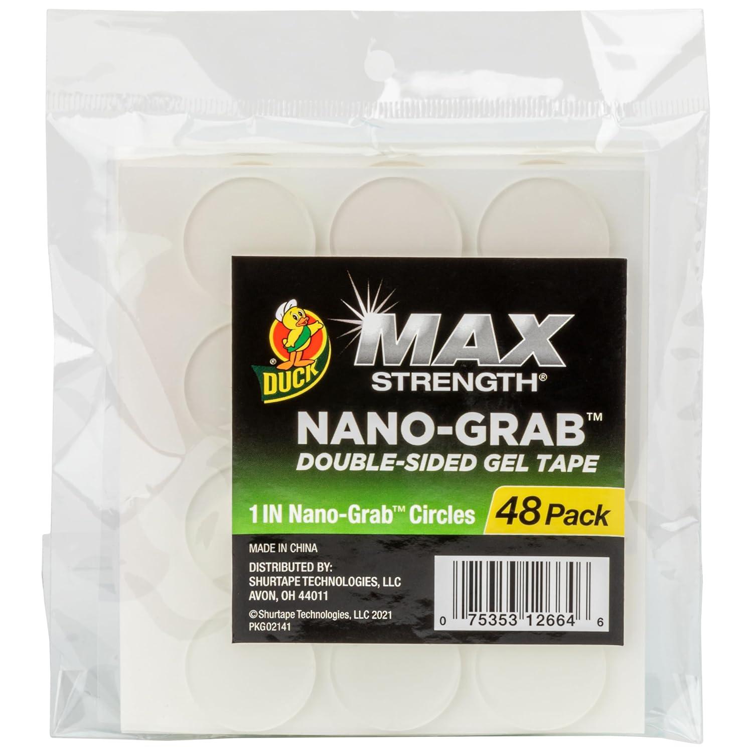 imageDuck Max DoubleSided Gel Tape with NanoGrab Technology Clear MultiPurpose ampamp Removable 094quot x 5 Feet Clear 6 Pack 28764048 Circles