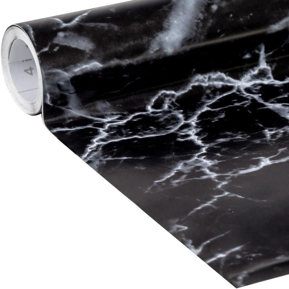 imageEasyLiner Adhesive Shelf Liner for Cabinets ampamp Cupboards  Easy to Install ampamp Cut to Fit  SelfAdhesive Shelf Paper  Peel and Stick Shelf Liner  Easy to Clean ampamp Removable  90 Total Feet  SoapstoneBlack Marble