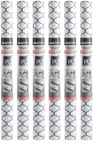 imageEasyLiner Adhesive Shelf Liner for Cabinets ampamp Cupboards  Easy to Install ampamp Cut to Fit  SelfAdhesive Shelf Paper  Peel and Stick Shelf Liner  Easy to Clean ampamp Removable  90 Total Feet  SoapstoneGray Quatrefoil