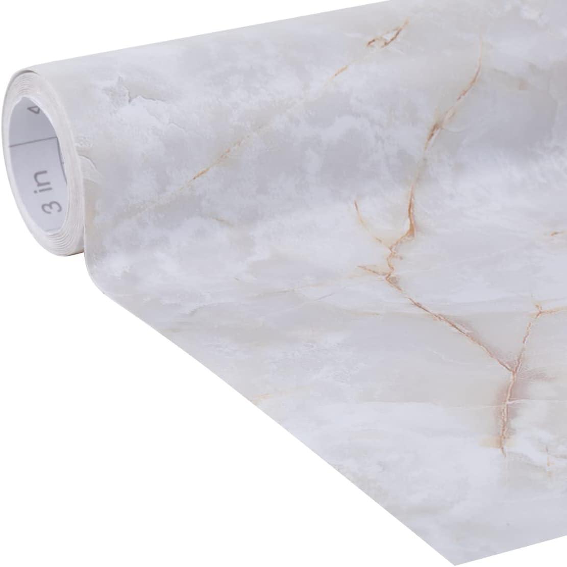 imageEasyLiner Adhesive Shelf Liner for Cabinets ampamp Cupboards  Easy to Install ampamp Cut to Fit  SelfAdhesive Shelf Paper  Peel and Stick Shelf Liner  Easy to Clean ampamp Removable  90 Total Feet  SoapstoneBeige Marble