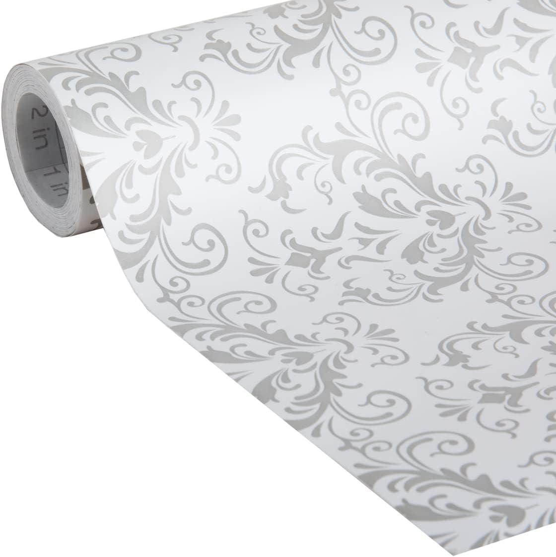 imageEasyLiner Adhesive Shelf Liner for Cabinets ampamp Cupboards  Easy to Install ampamp Cut to Fit  SelfAdhesive Shelf Paper  Peel and Stick Shelf Liner  Easy to Clean ampamp Removable  90 Total Feet  SoapstoneGray Damask