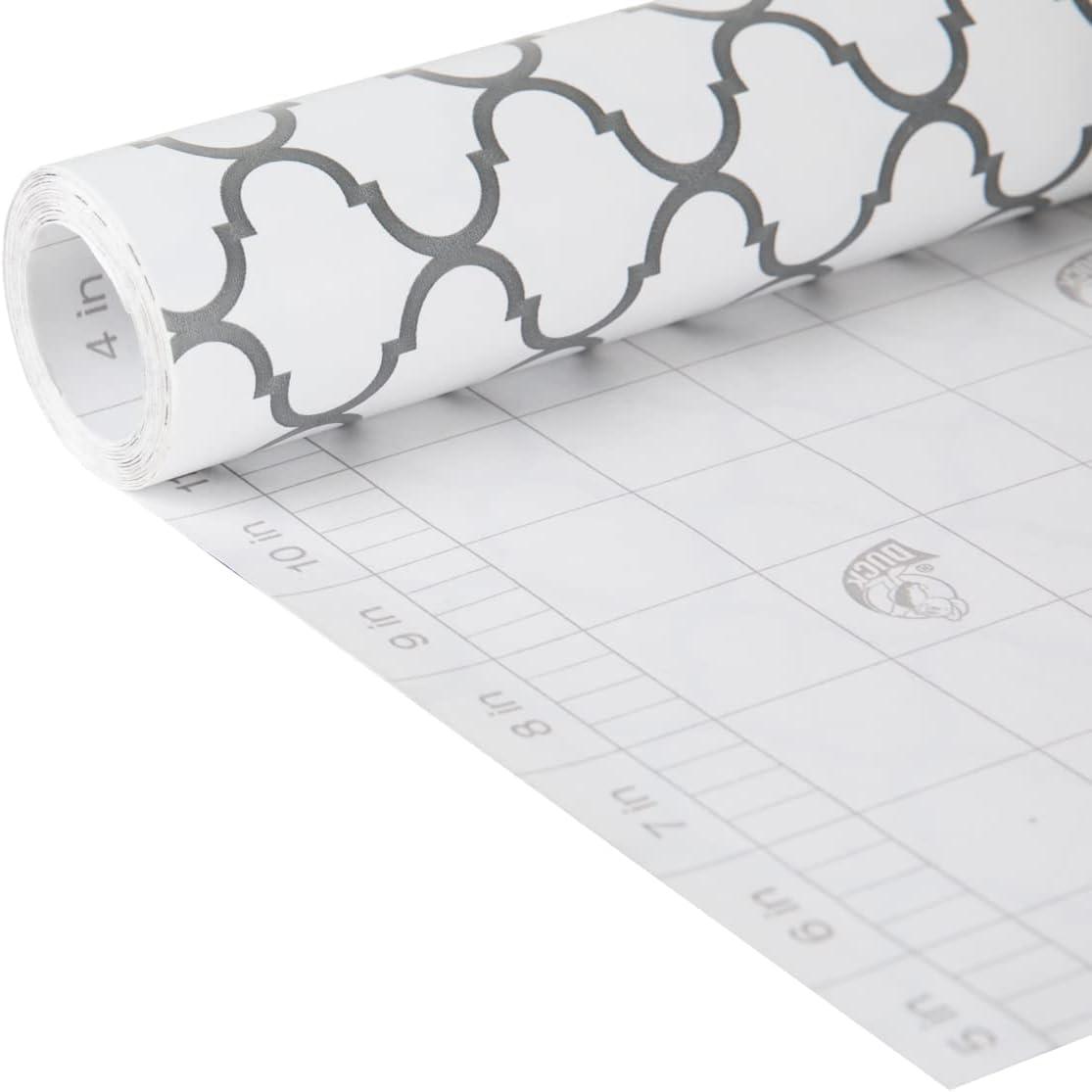 imageEasyLiner Adhesive Shelf Liner for Cabinets ampamp Cupboards  Easy to Install ampamp Cut to Fit  SelfAdhesive Shelf Paper  Peel and Stick Shelf Liner  Easy to Clean ampamp Removable  90 Total Feet  SoapstoneGray Quatrefoil