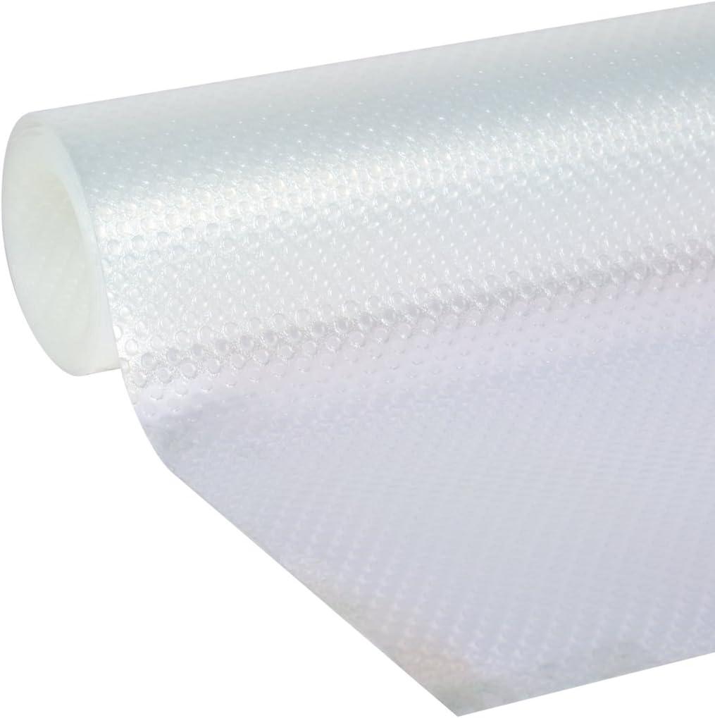 imageEasyLiner Clear Classic Shelf Liner  Durable Non Adhesive Fridge Liner  Easy to Install ampamp Clean  Kitchen Liner Mat for Fridge Shelves  Removable Shelf Liner 20 in x 12 ft  Gray Geo PatternClear