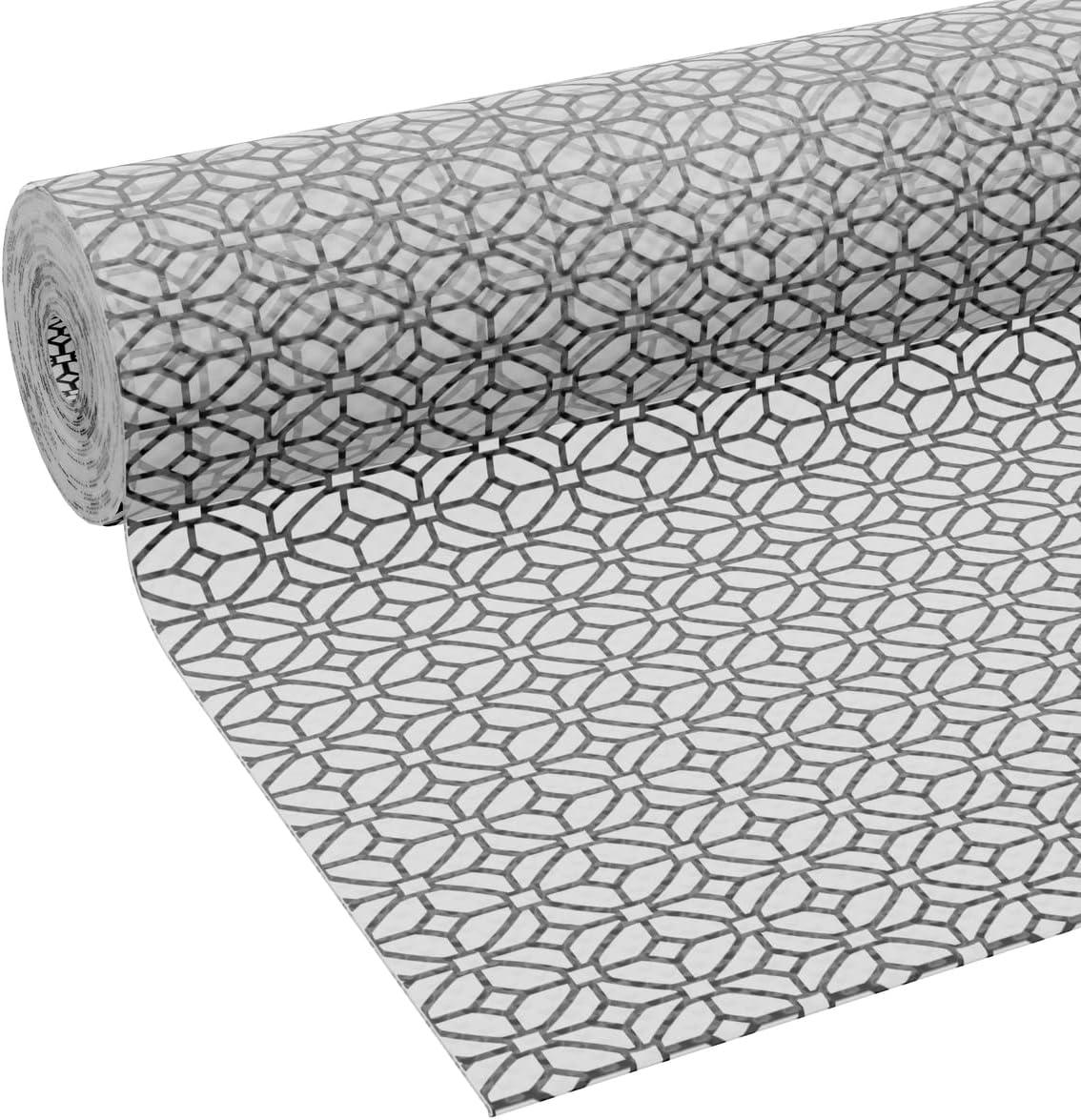 imageEasyLiner Clear Classic Shelf Liner  Durable Non Adhesive Fridge Liner  Easy to Install ampamp Clean  Kitchen Liner Mat for Fridge Shelves  Removable Shelf Liner 20 in x 12 ft  Gray Geo PatternGray Geo