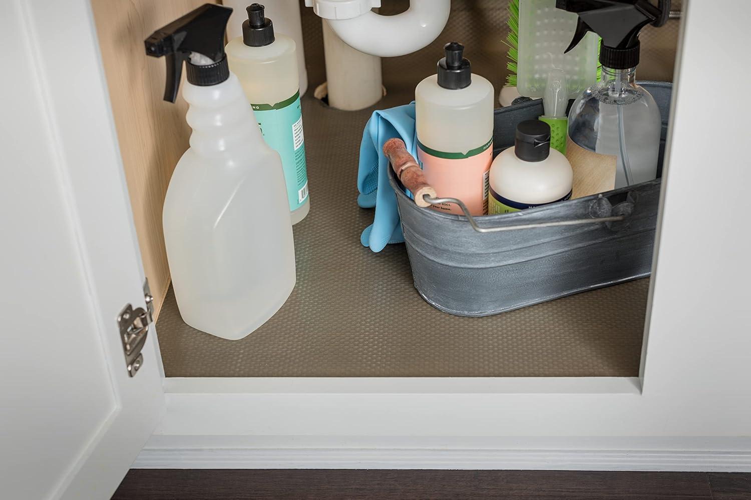 imageEasyLiner Clear Classic Shelf Liner  Durable Non Adhesive Fridge Liner  Easy to Install ampamp Clean  Kitchen Liner Mat for Fridge Shelves  Removable Shelf Liner 20 in x 12 ft  Gray Geo PatternBlack