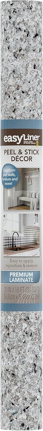 imageEasyLiner Peel ampamp Stick Decor Removable Peel and Stick Wallpaper  Self Adhesive Decorative Shelf Paper for Cabinets Walls Resurfacing Projects  Adhesive Shelf Liner  20in x 18ft  Black GinghamGray Granite
