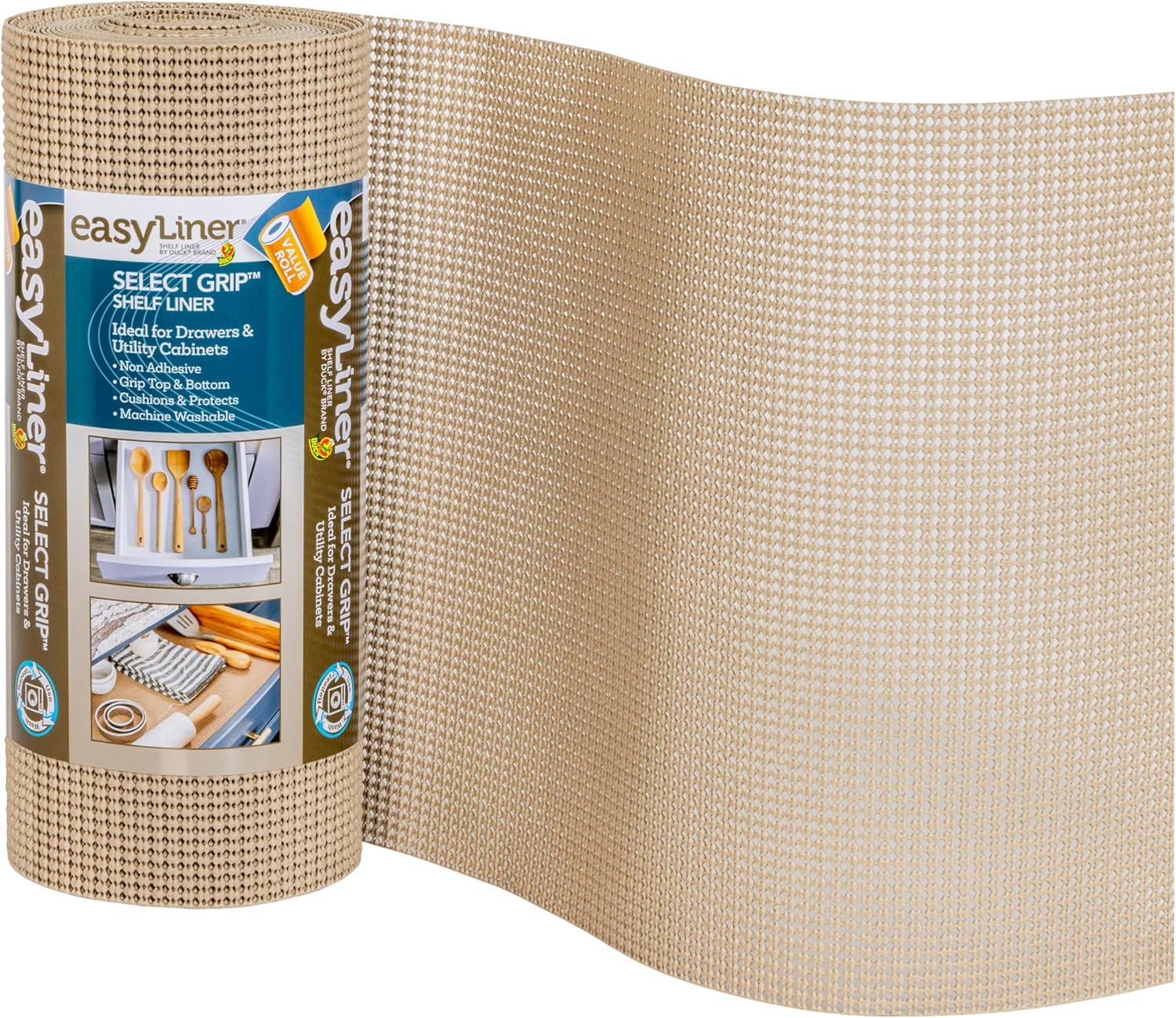 imageEasyLiner Select Grip Shelf Liner for Drawers ampamp Cabinets  Easy to Install ampamp Cut to Fit  Non Slip Non Adhesive Grip Shelf Liner for Kitchen Drawers Bathroom Pantry  20in x 6ft Fern Green 6 RollsTaupe
