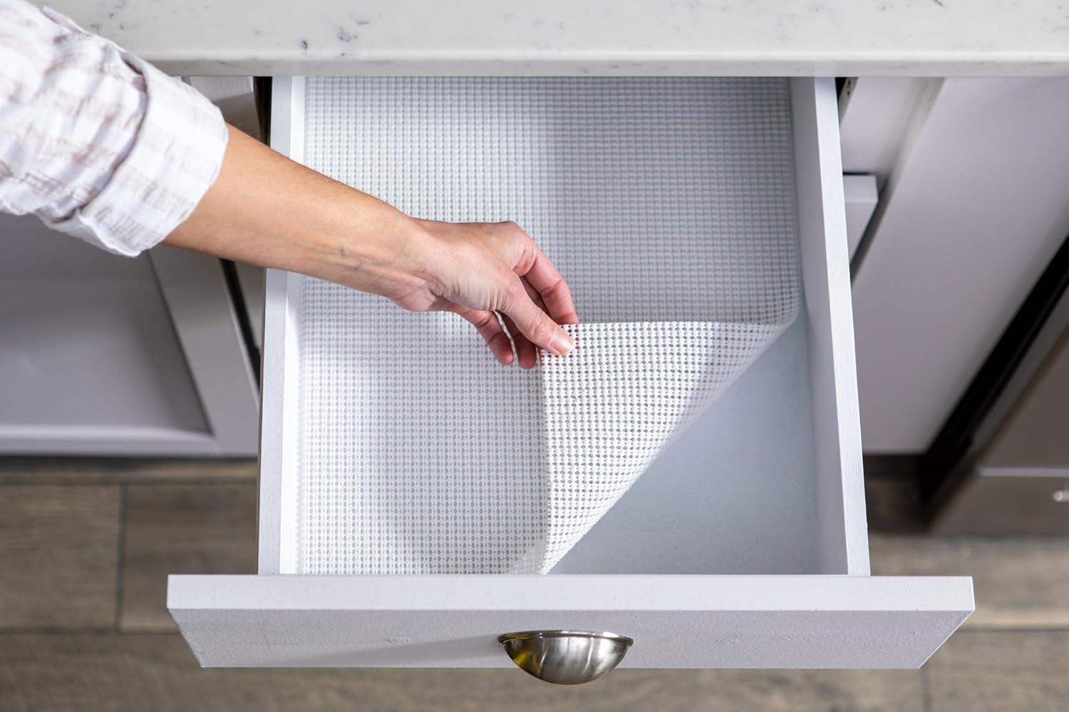 imageEasyLiner Select Grip Shelf Liner for Drawers ampamp Cabinets  Easy to Install ampamp Cut to Fit  Non Slip Non Adhesive Grip Shelf Liner for Kitchen Drawers Bathroom Pantry  20in x 6ft Fern Green 6 RollsTaupe