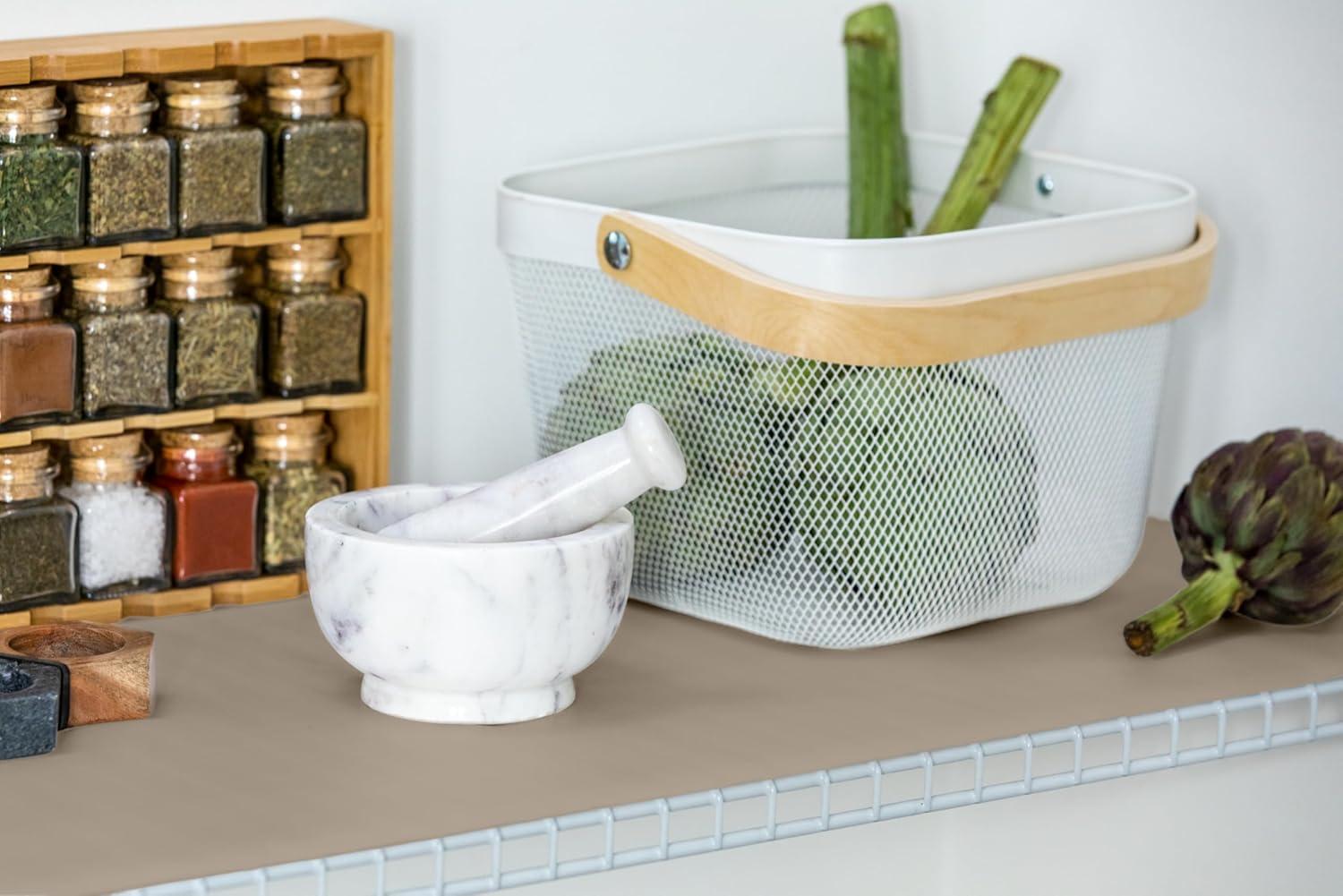imageEasyLiner with Clorox Solid Grip Shelf Liner  Easy to Cut ampamp Install for Closet Pantry Wire Shelves Kitchen Cabinets  Non Adhesive Non Slip Shelf Liner  20quot x 6 ft  6 Roll Project Pack  BeigeTaupe