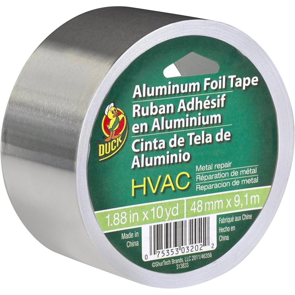 imageDuck Brand HVAC UL 723 Metal Repair Aluminum Foil Tape 188Inch by 50 Yards Single Roll Silver 240225188 Inch x 10 Yards