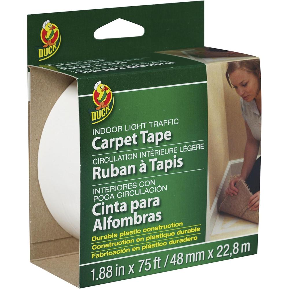 imageDuck Brand Light Traffic Carpet Tape 188Inch x 75 Feet Single Roll White 394621188 Inch x 75 Feet