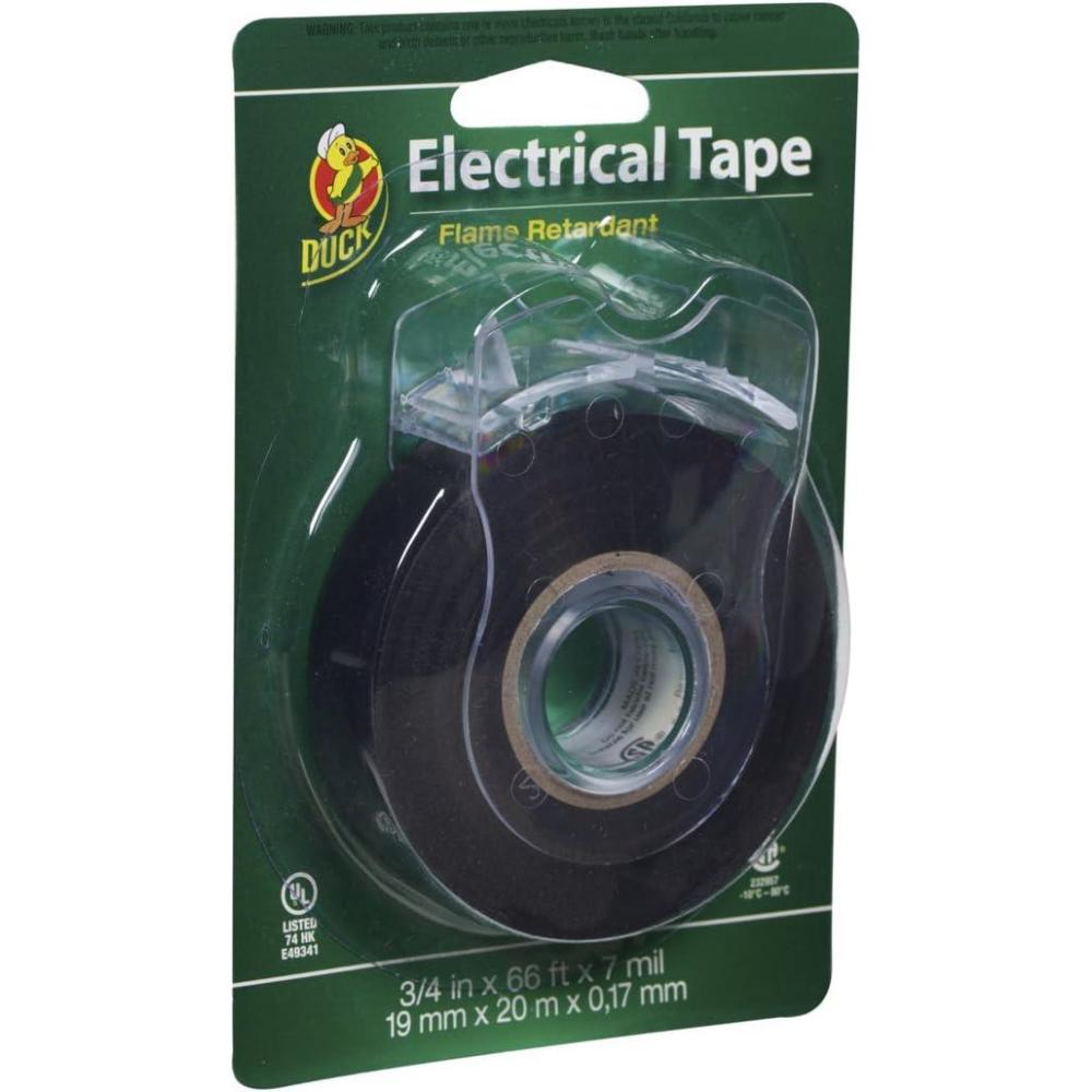 imageDuck Brand Professional Electrical Tape 075Inch by 66Feet Single Roll with Dispenser Black 299023