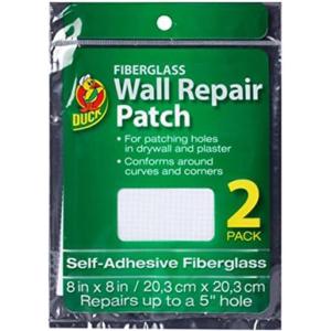 imageDuck Brand Fiberglass Wall Repair Patch White 8 Inches x 8 Inches 2 Pack 283997