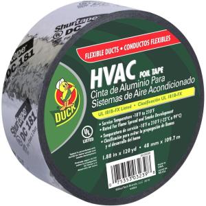 imageDuck Brand HVAC UL 181BFX Listed Foil Tape for Flexible Ducts 188Inch by 120 Yards Single Roll Silver 673753Flexible Ducts