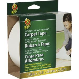 imageDuck Brand Indoor Heavy Traffic Carpet Tape 188Inch x 75 Feet Single Roll White 442061188 Inch x 75 Feet
