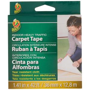 imageDuck Brand Indoor Heavy Traffic Carpet Tape141Inch x 42 Feet Single Roll White 286375141 Inch x 42 Feet