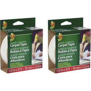 imageDuck Brand IndoorOutdoor Carpet Tape 141Inch x 42 Feet White 286373Pack of 2