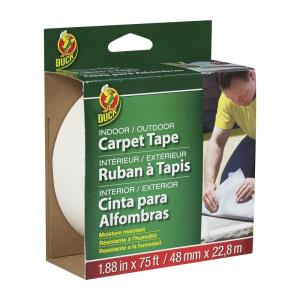 imageDuck Brand IndoorOutdoor Carpet Tape 188Inch x 75 Feet Single Roll White 44206210