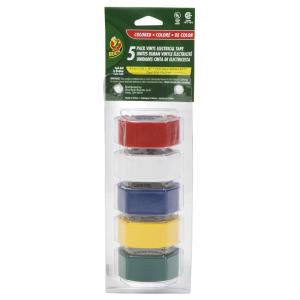 imageDuck Brand MultiPurpose Electrical Tape 075Inchby12Feet 5Rolls Assorted 5Pack Colors May Vary 60 Foot 2803035 Pack