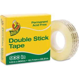 imageDuck Brand Permanent Double Stick Tape Refill Roll 12Inch x 900 Inches Clear Single Roll 1081698Clear