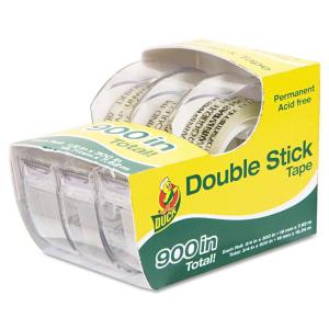 imageDuck Brand Permanent Double Stick Tape with Dispenser 12Inch x 300 Inches Clear 3Pack 90839712Inch x 300 Inches