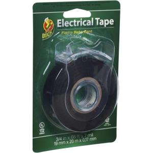 imageDuck Brand Professional Electrical Tape 075Inch by 66Feet Single Roll with Dispenser Black 299023