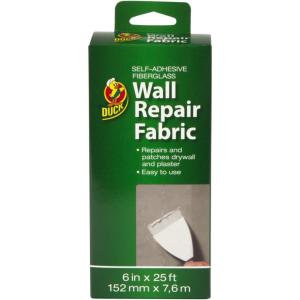 imageDuck Brand SelfAdhesive Drywall Repair Fabric 6Inch by 25 Feet Single Roll White 2820846 in x 25 ft
