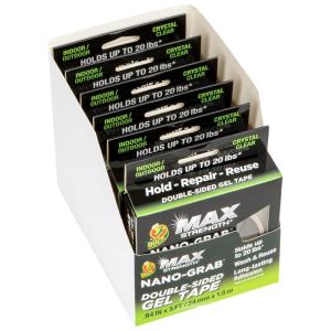 imageDuck Max DoubleSided Gel Tape with NanoGrab Technology Clear MultiPurpose ampamp Removable 094quot x 5 Feet Clear 6 Pack 2876406 Pack