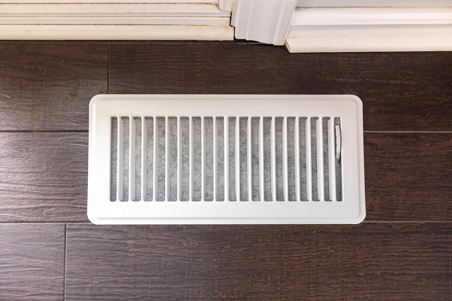 imageDuck Brand Air Vent Filters Reduce Airborne Particles like Dust Dander Pollen and Trap Debris in your Ventilation System Air Register Vent Filters for Home 4 In x 12 In 12Pack White4 x 12