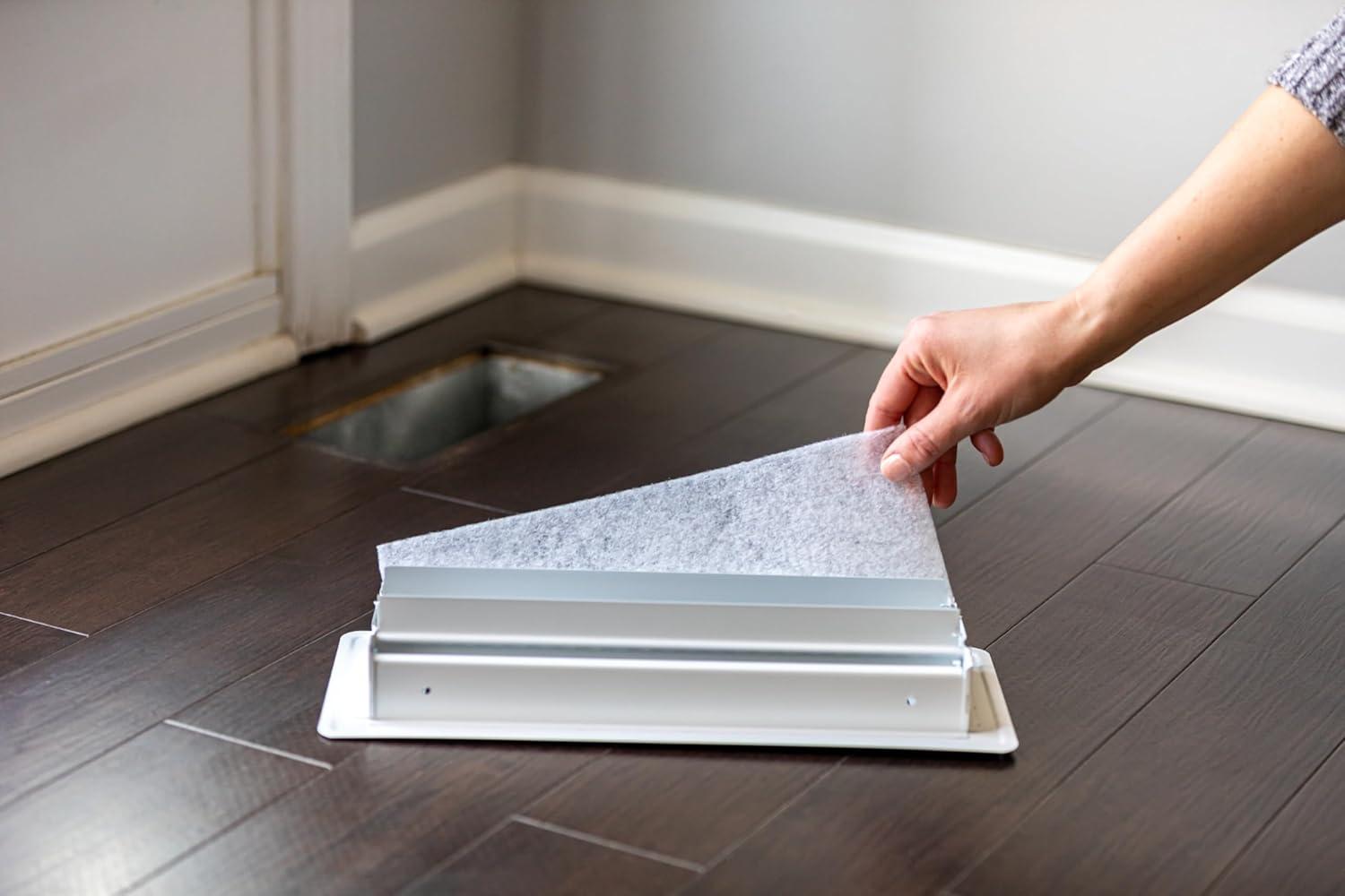 imageDuck Brand Air Vent Filters Reduce Airborne Particles like Dust Dander Pollen and Trap Debris in your Ventilation System Air Register Vent Filters for Home 4 In x 12 In 12Pack White4 x 12