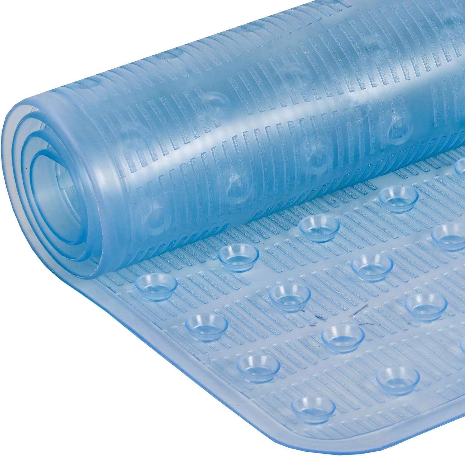imageDuck Brand Clorox Vinyl Bath Mat for Tubs Non Slip Bathtub Mat with Suction Cups for use in Non Textured Bathtubs and Shower Stalls 17 Inches x 36 Inches Clear36 x 17 Rectangular