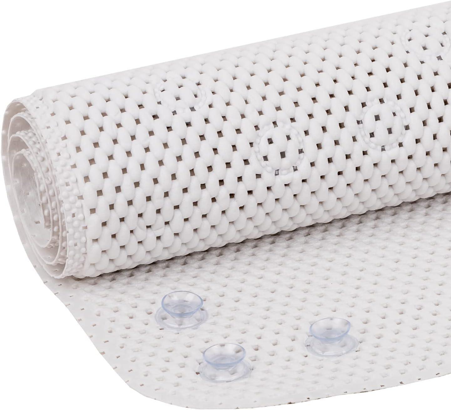 imageDuck Brand Clorox Vinyl Bath Mat for Tubs Non Slip Bathtub Mat with Suction Cups for use in Non Textured Bathtubs and Shower Stalls 17 Inches x 36 Inches Clear36 x 17 Rectangular
