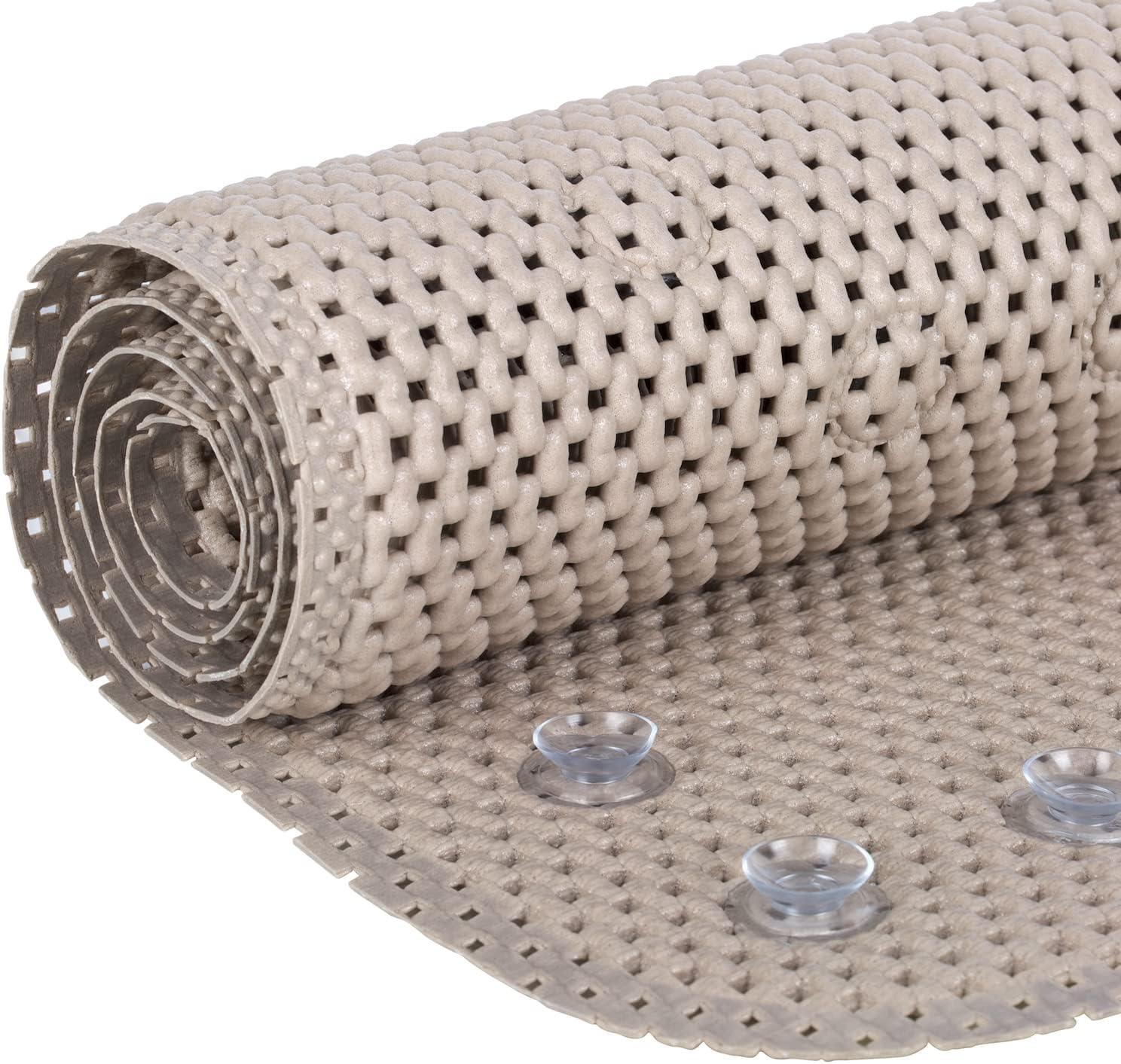 imageDuck Brand Clorox Vinyl Bath Mat for Tubs Non Slip Bathtub Mat with Suction Cups for use in Non Textured Bathtubs and Shower Stalls 17 Inches x 36 Inches Clear36 x 17 Rectangular