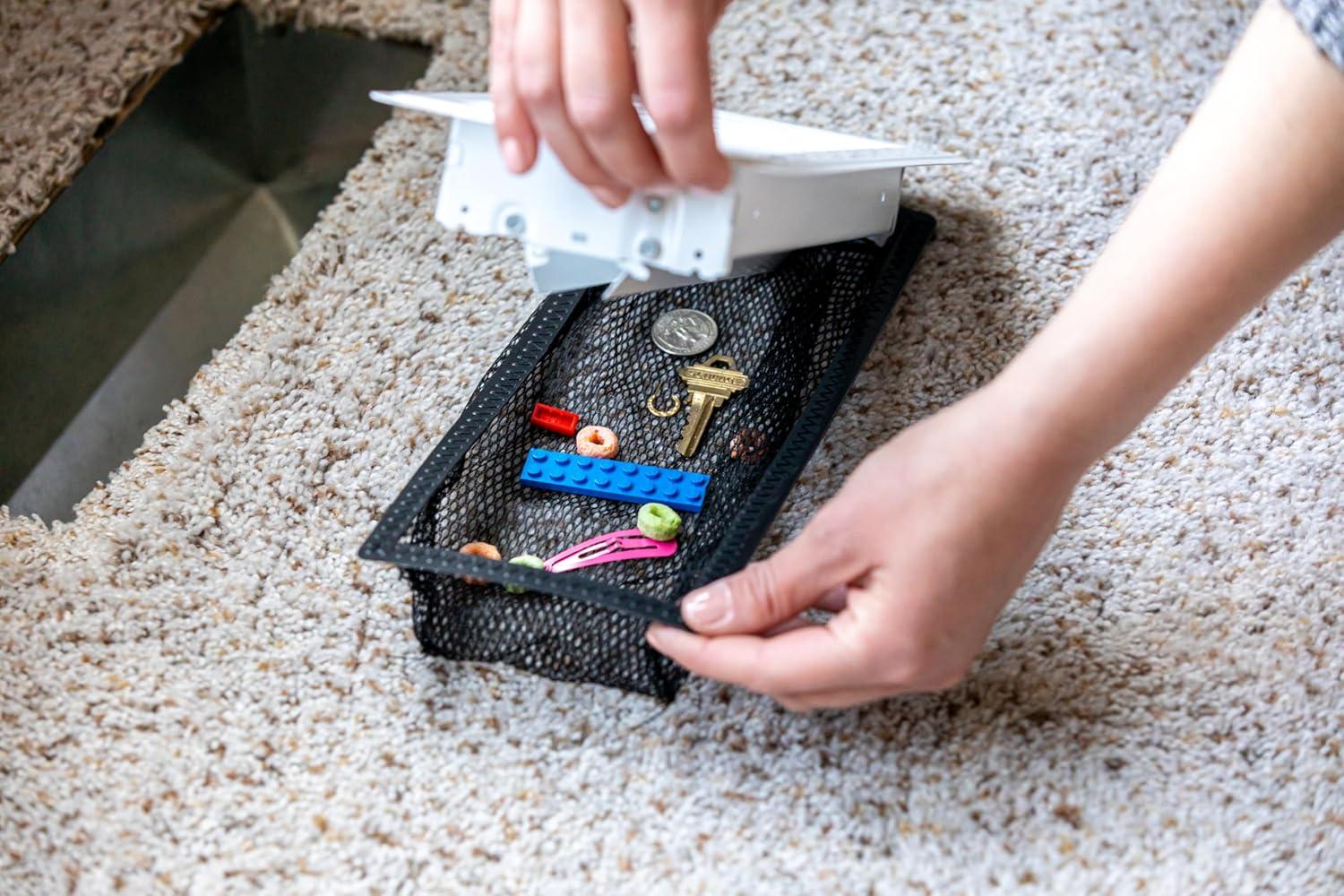 imageDuck Brand Floor Register Vent Trap Screens for Air Vents Catch Small Items and Stop Small Objects from Falling Through Home Vent Air Filters are Easy to Install and Clean 4quot x 10quot 4Pack Black4 x 12