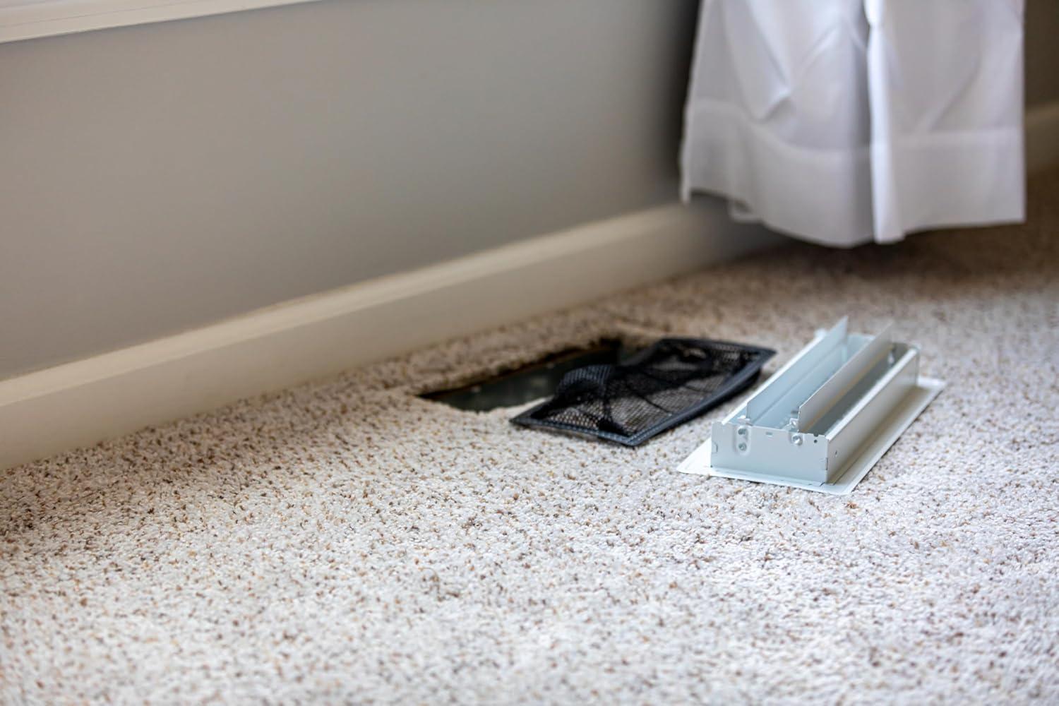 imageDuck Brand Floor Register Vent Trap Screens for Air Vents Catch Small Items and Stop Small Objects from Falling Through Home Vent Air Filters are Easy to Install and Clean 4quot x 10quot 4Pack Black4 x 12