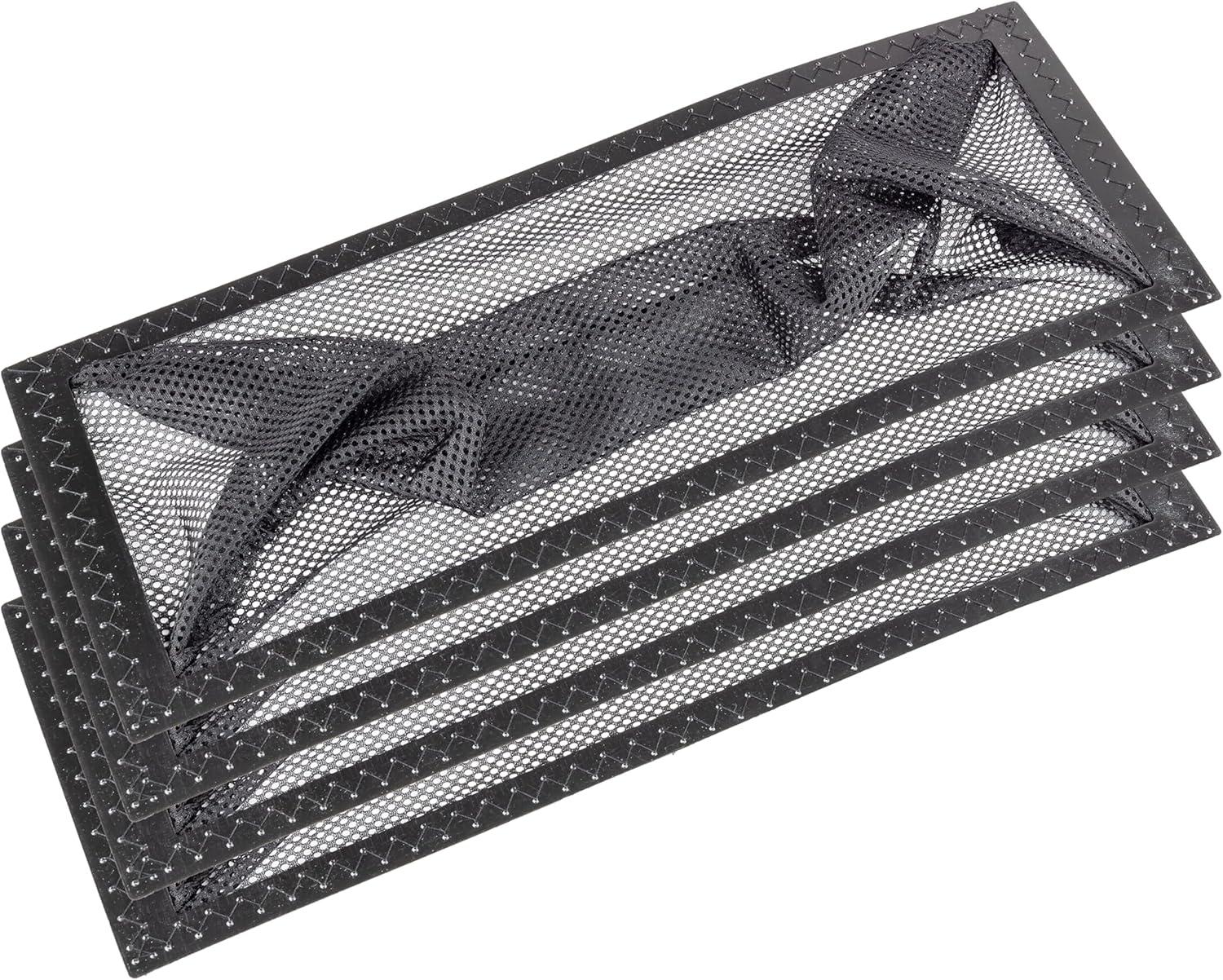 imageDuck Brand Floor Register Vent Trap Screens for Air Vents Catch Small Items and Stop Small Objects from Falling Through Home Vent Air Filters are Easy to Install and Clean 4quot x 10quot 4Pack Black4 x 12