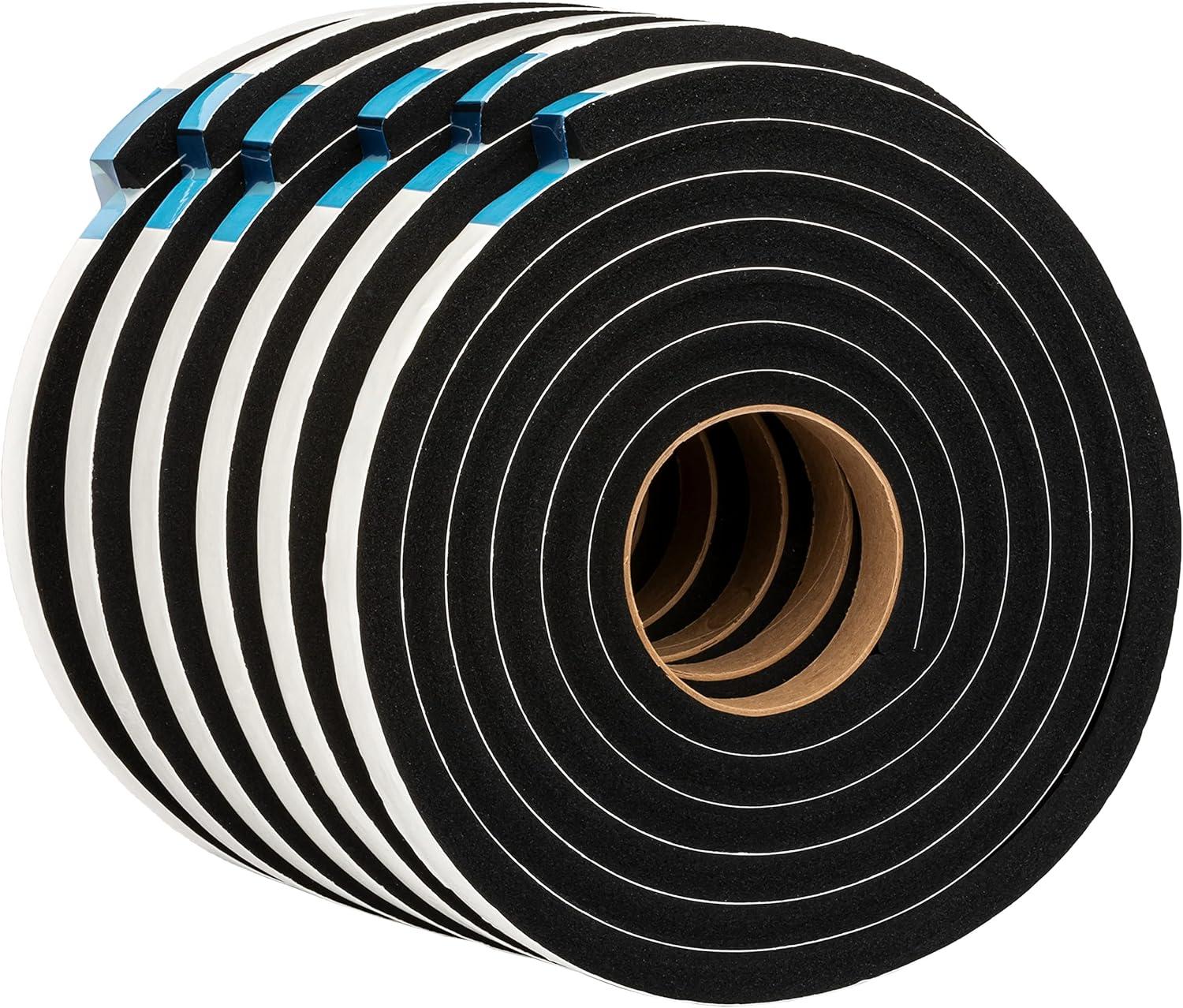 imageDuck Brand Self Adhesive Foam Weatherstrip Seal for Extra Large Gaps 30 Total Feet Window and Door Seal Strip Foam Tape 34Inch Wide x 12Inch Thick x 10Feet Long 3 Rolls Charcoal 2844246 Rolls