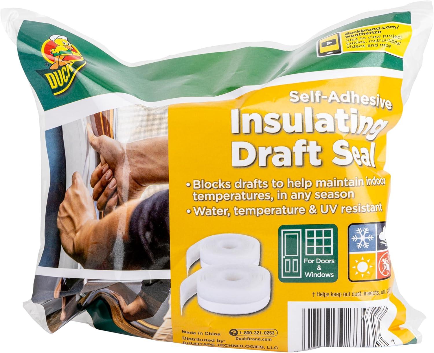 imageDuck Brand Silicone SelfAdhesive Weatherstrip Draft Seal for Doors ampamp Windows Seal Gaps and Cracks Around Doors and Windows Cut to Size Clear 2 Rolls 50 Ft Total
