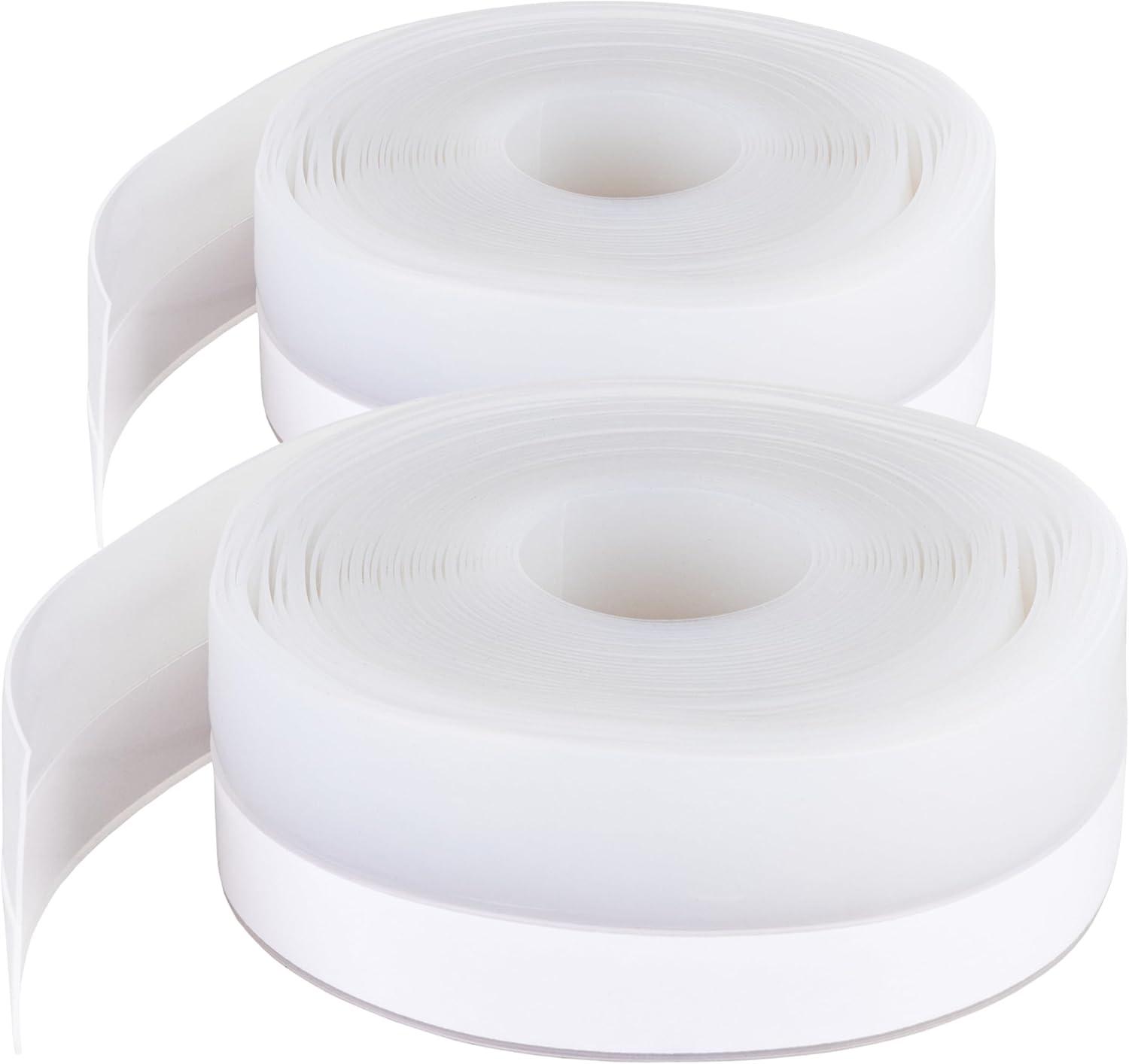 imageDuck Brand Silicone SelfAdhesive Weatherstrip Draft Seal for Doors ampamp Windows Seal Gaps and Cracks Around Doors and Windows Cut to Size Clear 2 Rolls 50 Ft Total
