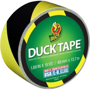 imageDuck 283972 Printed Duct Tape 188 Inches x 10 Yards BlackYellow Stripes 1 PackBlackYellow Stripes