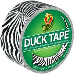 imageDuck Brand 1398132 Printed Duct Tape Single Roll 188 Inches x 10 Yards ZebraZebra Animal Print