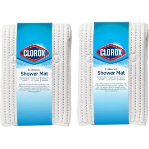 imageDuck Brand Clorox Bath Mat for Tubs Non Slip Bathtub Mat with Suction Cups 17 Inches x 36 Inches Sky Blue 2 Pack21 x 21 Inches  White  2 Pack