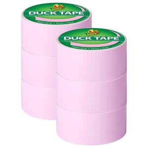 imageDuck Brand Duck Color Duct Tape 6Roll Metallic Chrome 1303158CBaby Pink