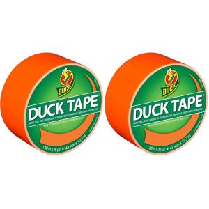 imageDuck Brand Duck Color Duct Tape 6Roll Metallic Chrome 1303158CNeon Orange
