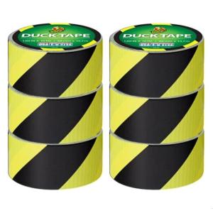 imageDuck Brand Duck Printed Duct Tape 6Roll Love Tie Dye 283268CBlackYellow Stripes