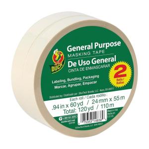 imageDuck Brand General Purpose Masking Tape 094 Inches by 60 Yards Beige 36 Rolls per Pack 286655094 in x 60 yd