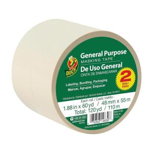 imageDuck Brand General Purpose Masking Tape 094 Inches by 60 Yards Beige 36 Rolls per Pack 286655188 in x 60 yd
